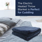 Dr Relief by SUNAID Electric Heated Throw Blanket Fleece with Controller, 4 Hours Auto Shut-Off, Fast Warming, Full-Body Comfort, Luxuriously Soft, Machine Washable, 50" x 60", Micromink for Cozy Couch or Bed (Navy)