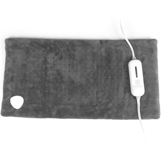 SUNAID Electric Heating Pad for Back Pain Relief 12"x24", 3 Heat Settings, 9' Cord, Moist Heating Option (Gray)